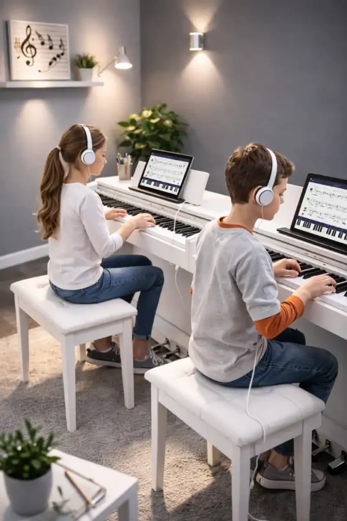 grupowa lekcja fortepianu